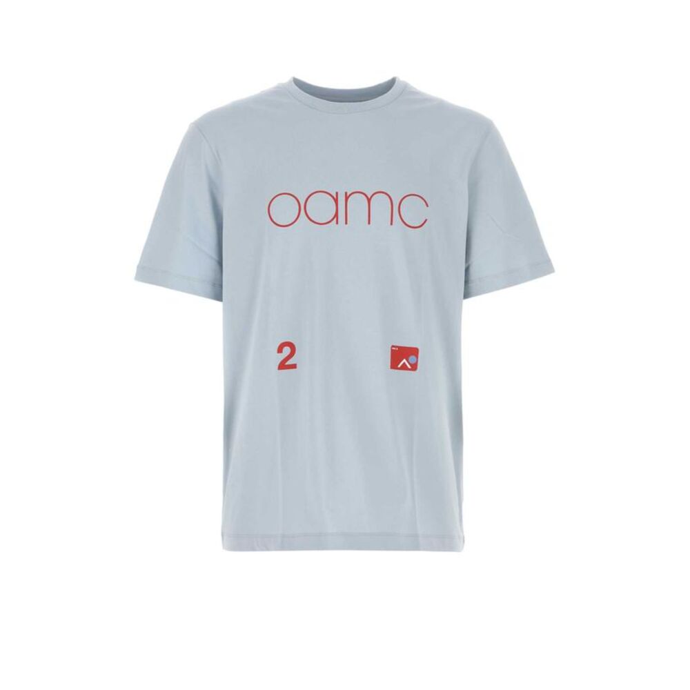 Oamc Men Light-Blue Cotton Oversize T-Shirt
